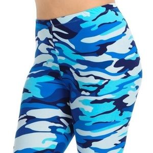 Camo blue high waisted plus size Leggings.
